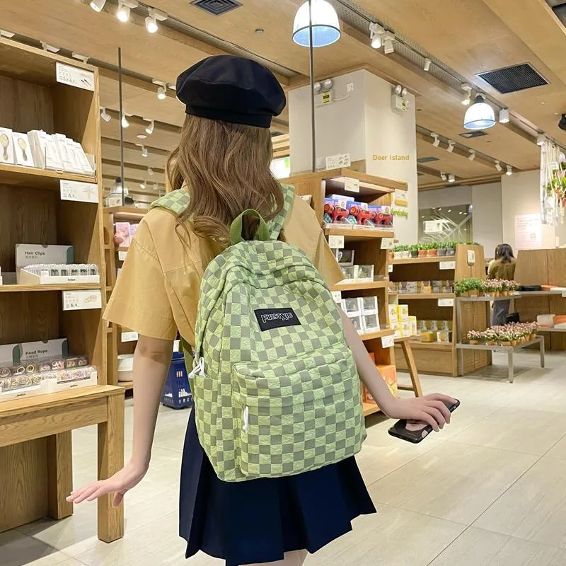 KAMLUI Nylon Backpack Unisex Blue/White/Green/Black-9