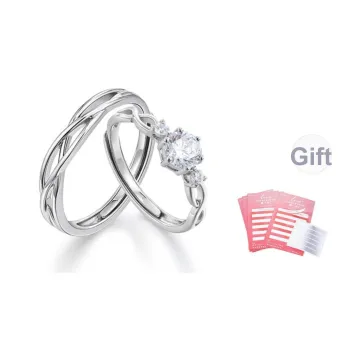 KADER S999 Fine Silver Rings Unisex Silver White, Box Good Luck
