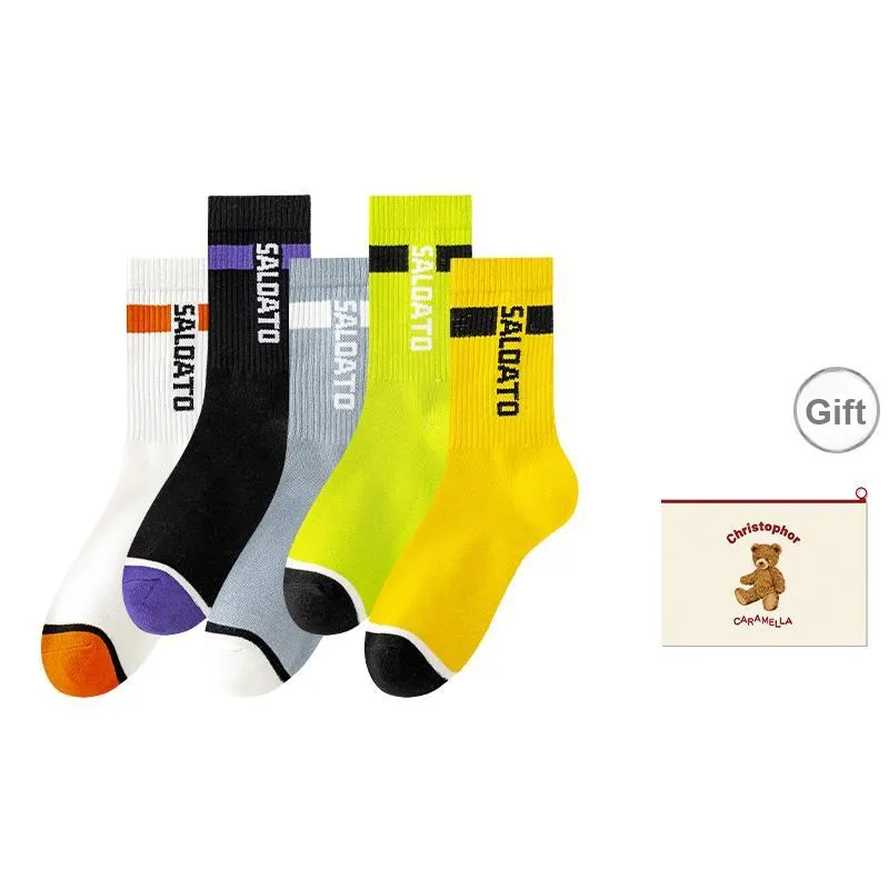 Caramella Mid Calf Socks Men's Shopping Bag Combo Set-10