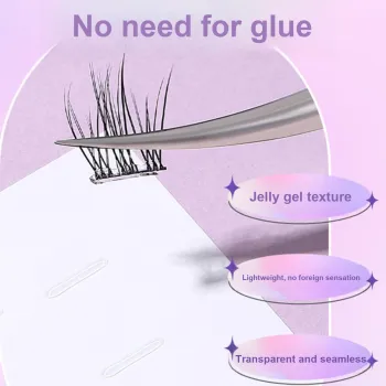 LMLTOP Transparent Jelly Glue Self Viscose Strip Waterproof And Sweatproof, Long Lasting, Natural 128 Clusters
