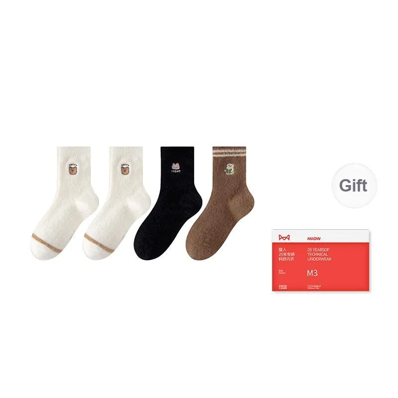 MIIOW Trend Party Series Mid Calf Socks Women's Shopping Bag 4 Pack-11