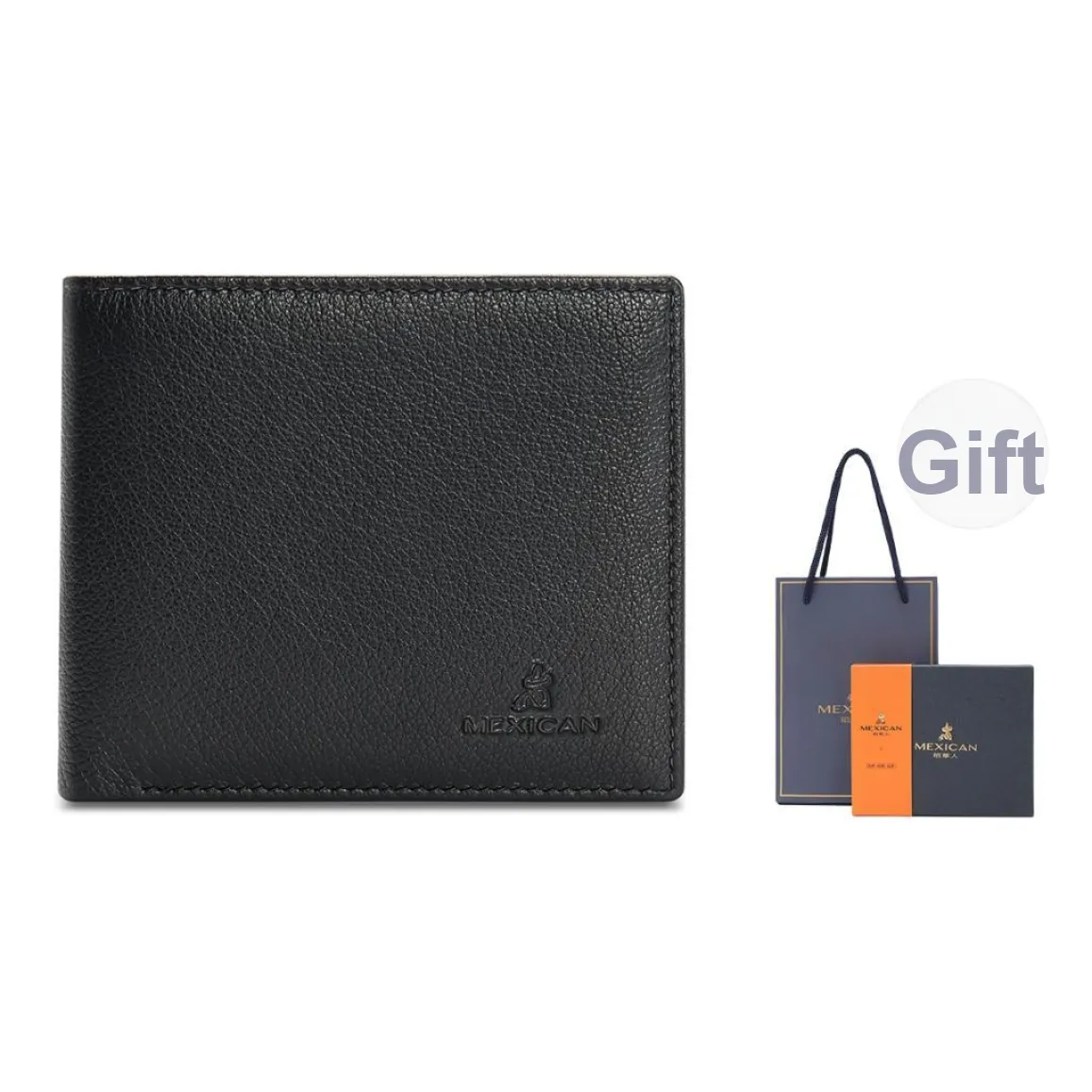 MEXICAN Sheepskin Wallet Regular Men's Black