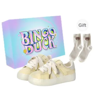 BINGO DUCK Slip Resistant Low Top Skateboard Shoes Women's Yellow