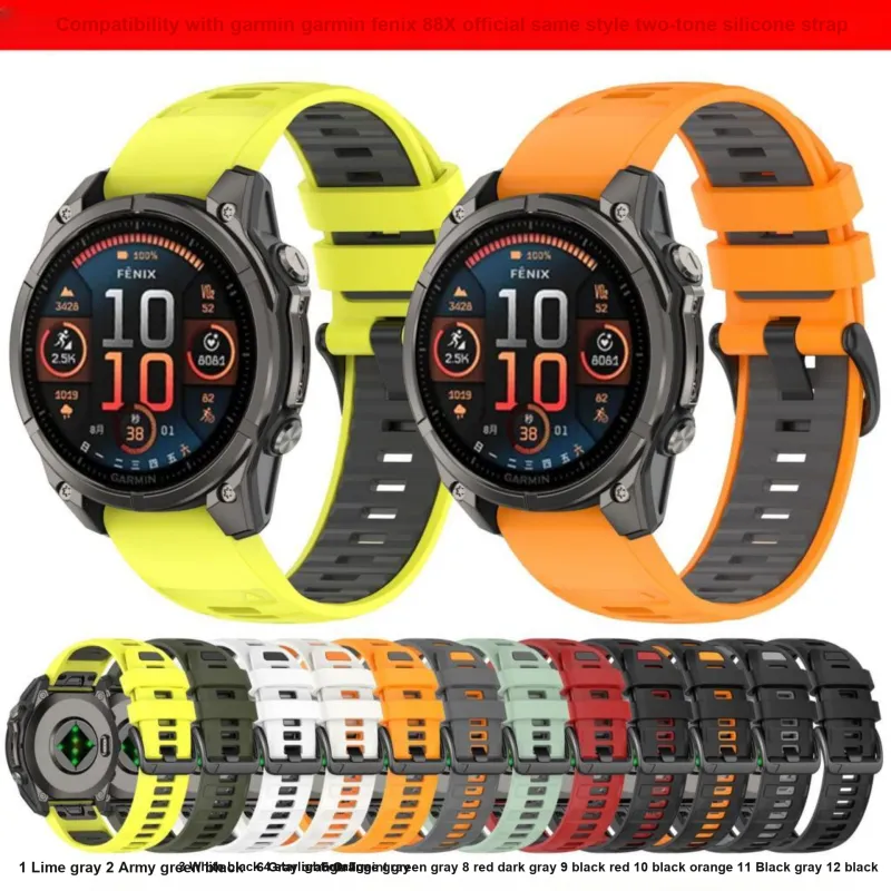 CHRROTA Watch Band Garmin Compatibility Silicone Material-1