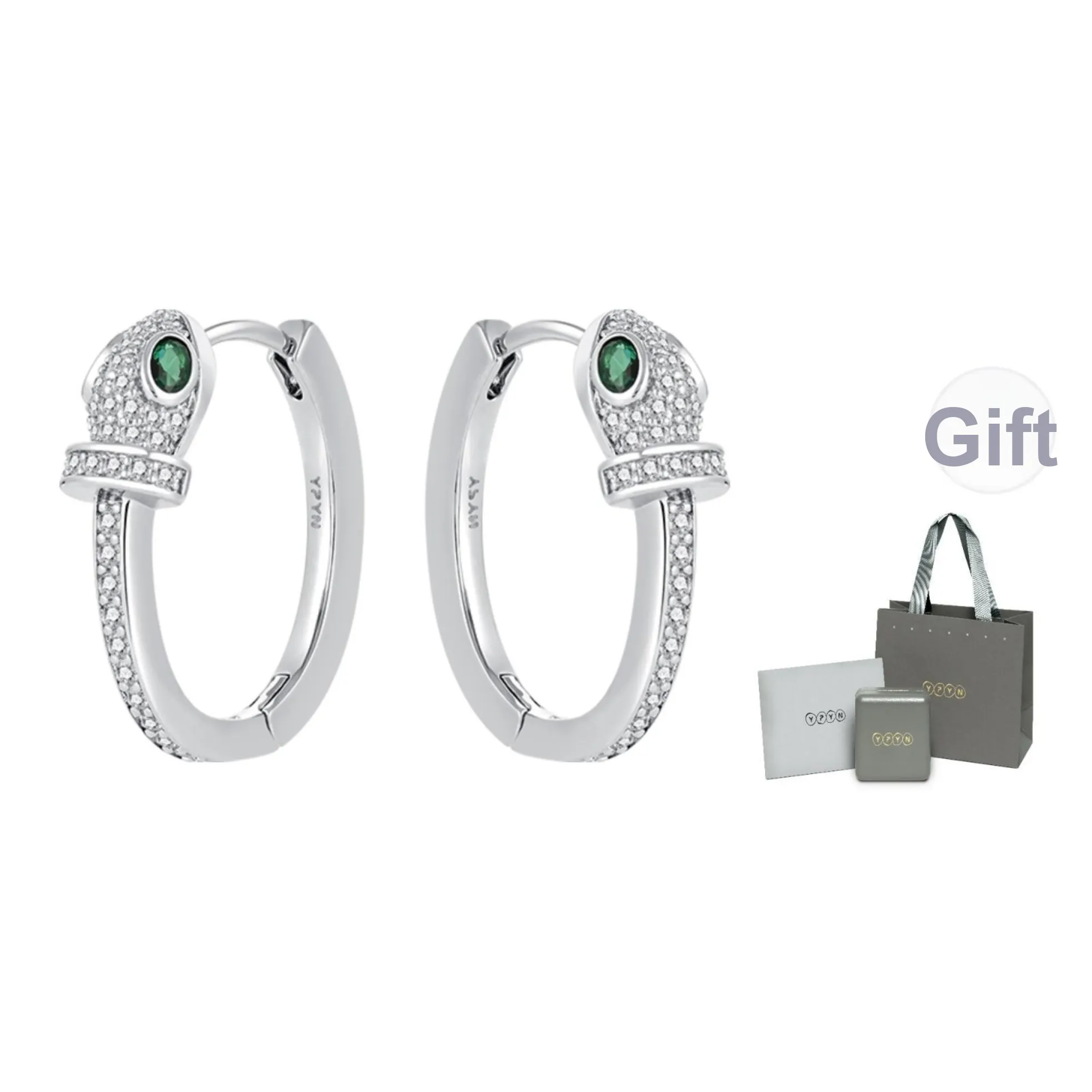 YPYN Secret Forest Сплав Серьги-кольца с Застежкой Унисекс Серебристо-белый Золотой