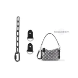 Side Trunk Black Gunmetal Extender Chain 23cm+Abrasion-Resistant Buckle 1 Pair