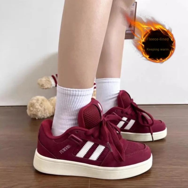 OBWA Anti Slip And Wear Resistant Lightweight Height Increasing Low Top Skateboard Shoes Unisex Burgundy-9