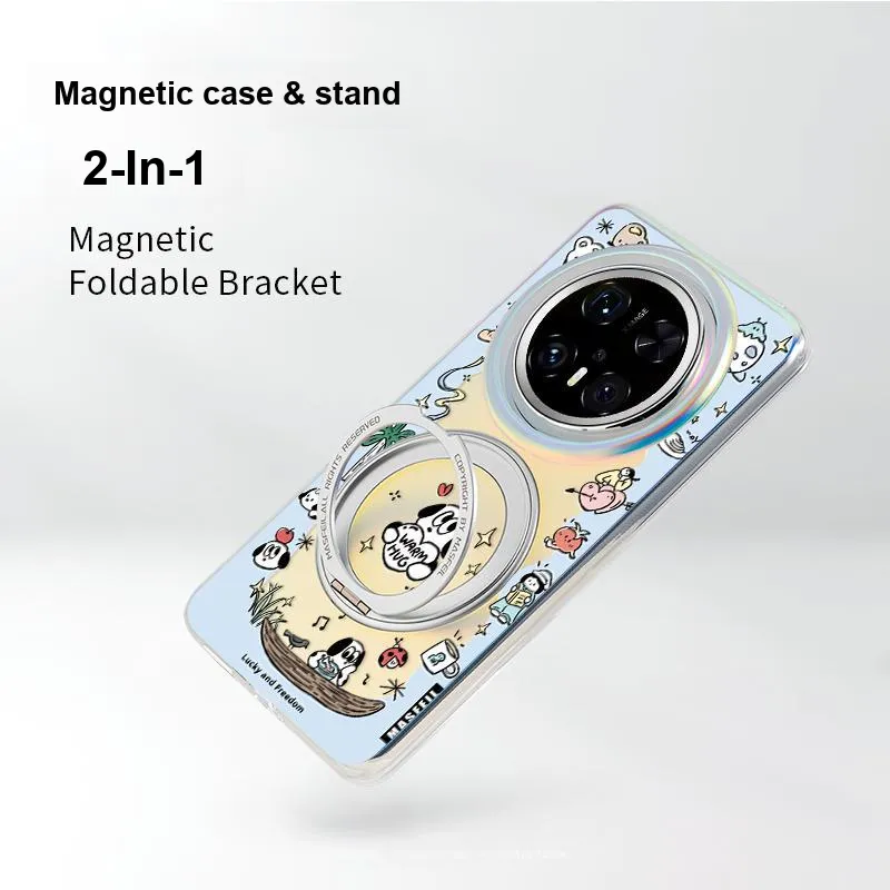 Marsfield Acrylic Material 360 Rotating Magnetic Stand Case Phone Cases Compatibility With Huawei Mate 70/60 Pro-4