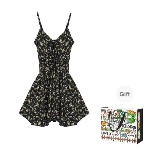 OURUOKE Slip Dresses Women's Floral Dress Shopping Bag