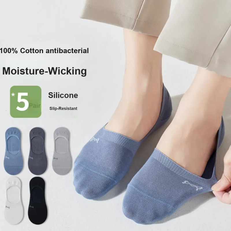 MIIOW No Show Socks Comfortable Moisture Wicking Minimalist Style Versatile Comfortable Men's 5 Pack-3