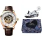 Rose Gold Case White Dial Brown Leather Strap