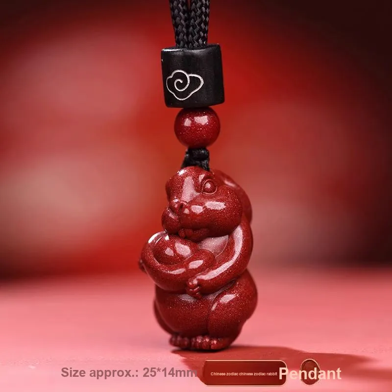 Dora Skewers Cinnabar Jade Pendants Unisex-19
