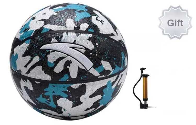 Anta PU Basketball White Black Blue Size 7 Ball Training Unisex-0