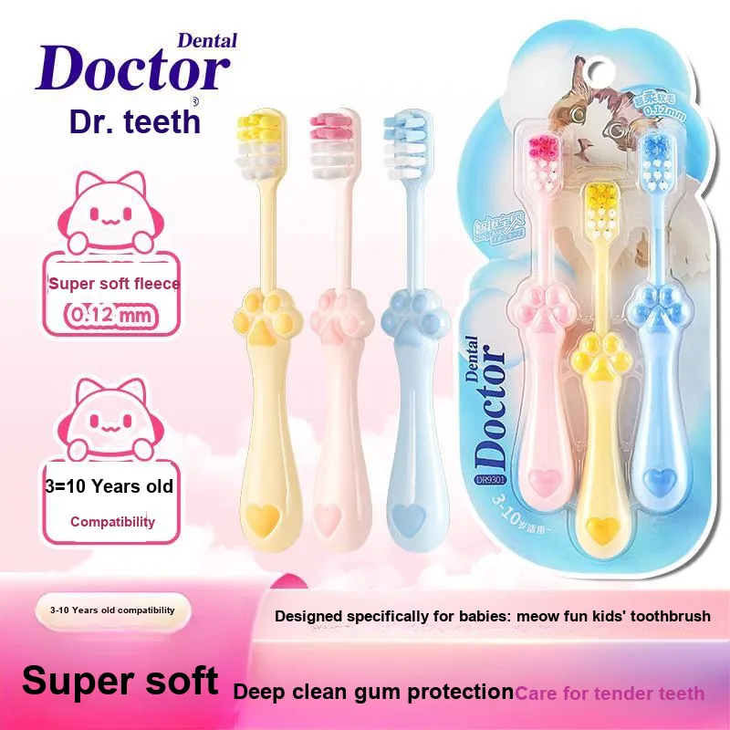 Dr. Tooth ZhiQu Baby Kids' Toothbrush Tooth Cleaning Gum Protection 3 Pcs-1