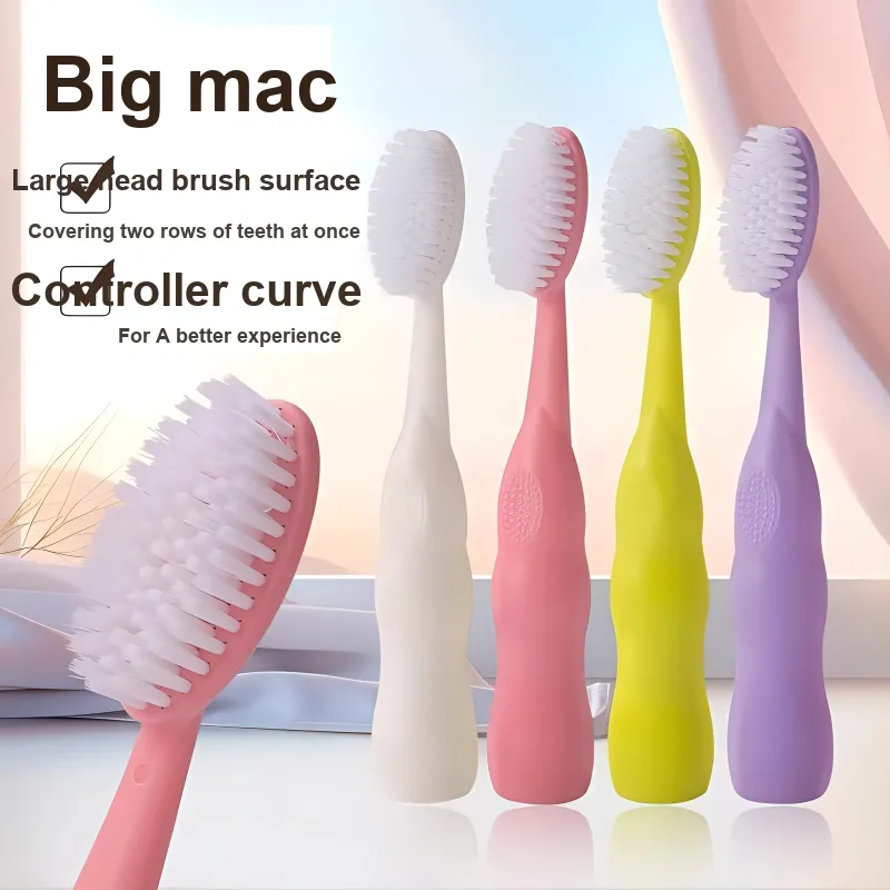 Love Of Wormwood Big Mac Large Head Toothbrush Premium Soft Bristles For Easy Cleaning 2 Pcs-2