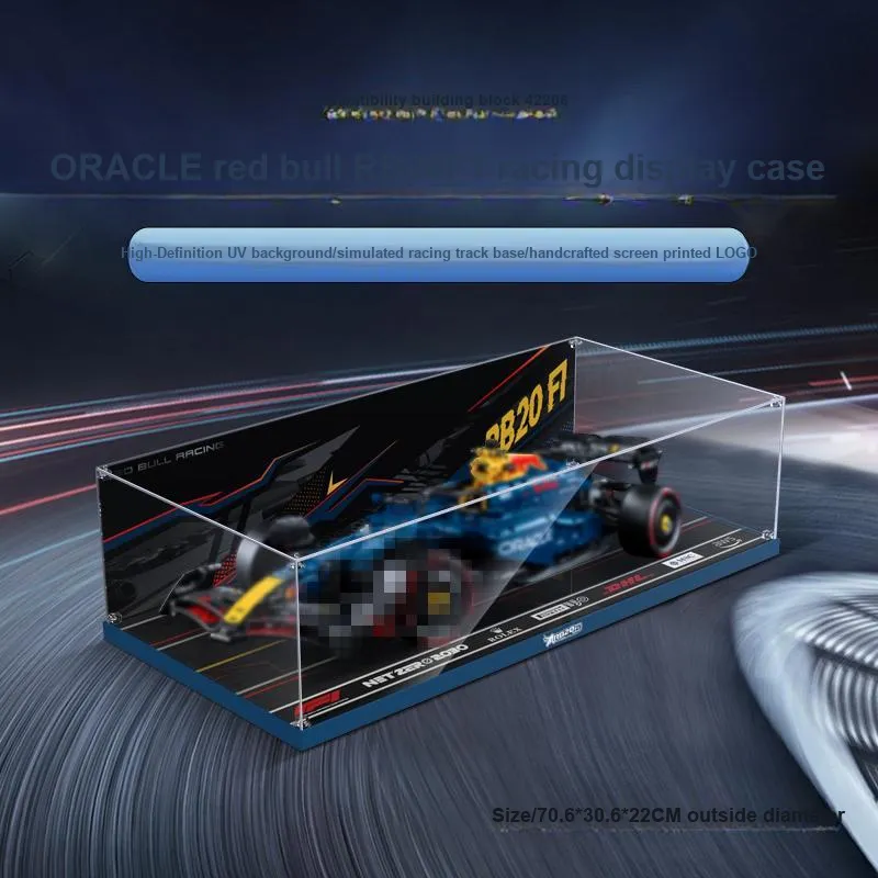 LIGHT YOUR BRICKS Compatibility Building Block 42206 Oracle Red Bull RB20 F1 Racing Display Case Model Accessories-15