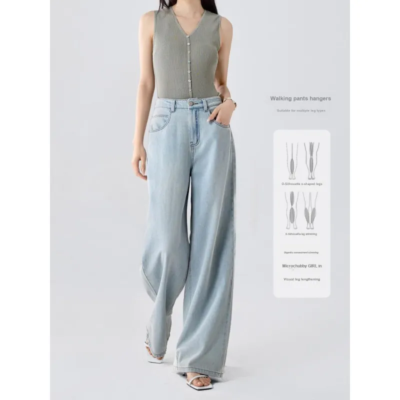 Mo Han Yi Mei Jeans Women's Light Blue-1