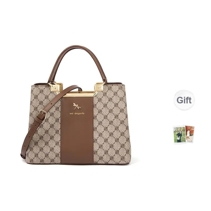 RED DRAGONFLY PVC Handbag Regular Unisex Coffee/Khaki-7