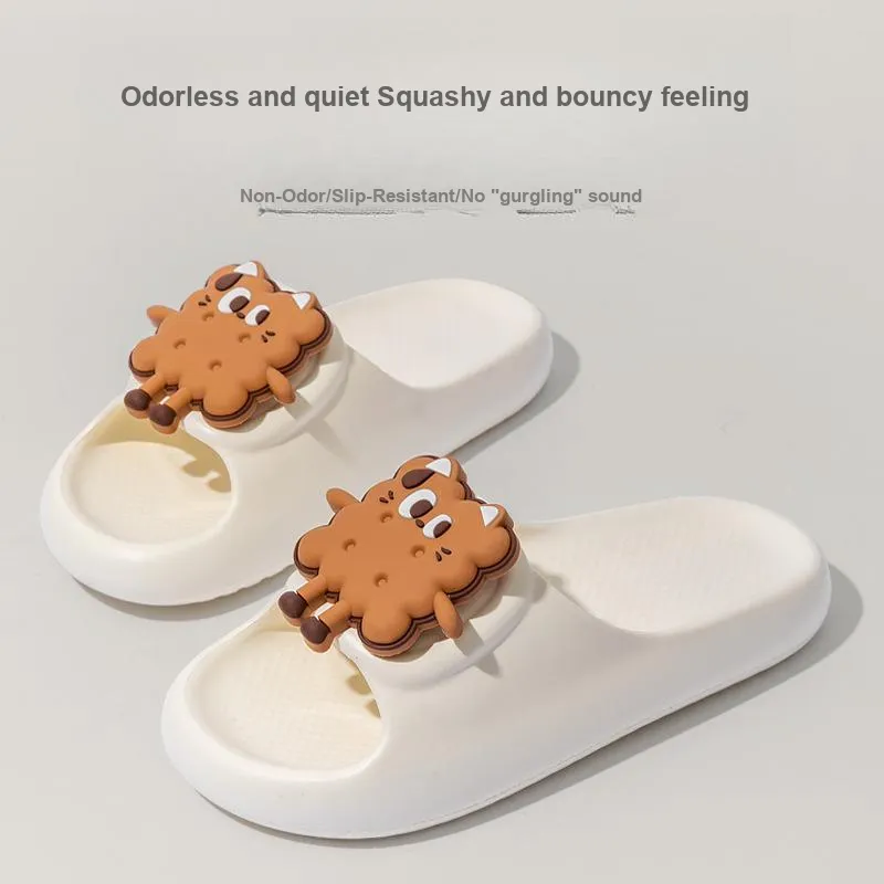 LUNNIFEIYA Platform Summer Indoor Home Cute Slip Resistant Odor Resistant Couple's Slippers-2