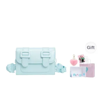 MERIMIES Official Satchel Bag PU Leather Premium Urban Chic Style Shoulder Bag, Crossbody Bag Small Size Women's Blue