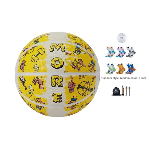 RIGORER Rubber Basketball Yellow White Size 5 Training Kids'