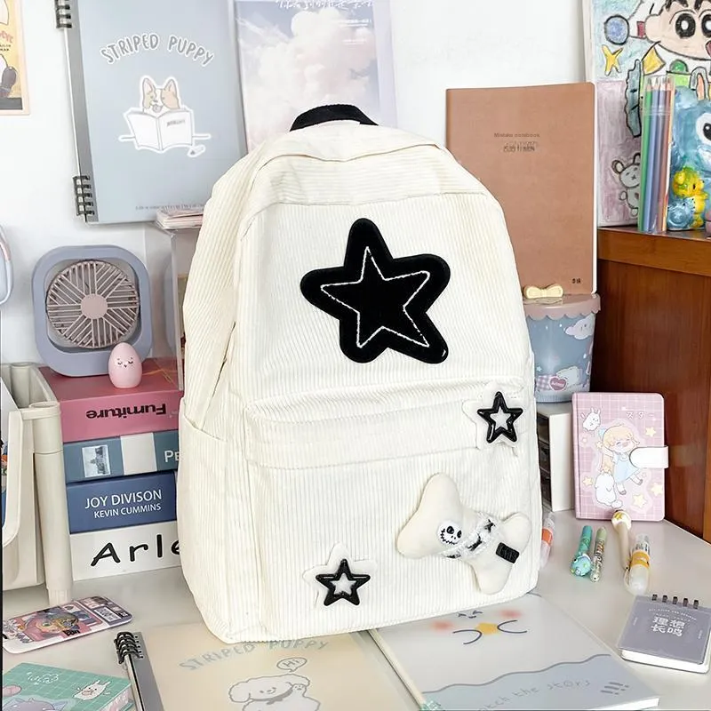 Yalu Corduroy Backpack Unisex Multicolor-6