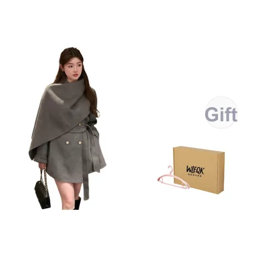 WLEQK Серый Женский Пальто