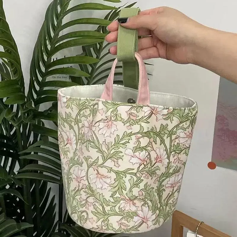 AOSONG Suede Tech Fabric Bucket Bags Handbags Unisex Green Springtime Perfectly Round-1