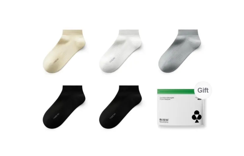 YOUKESHU Ankle Socks Men's Shopping Bag 5 Pack-12