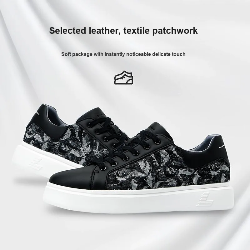 LESS IS MORE Anti Slip Wear Resistant Low Top Skateboard Shoes Men's Black White-1