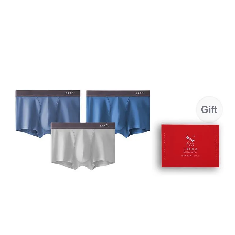 RED DRAGONFLY Cotton Panties Men's 3 Pack Gift Box Set-0