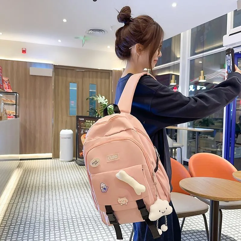RUIPAI Nylon Backpack Regular Unisex Black/Pink/Blue/Purple-14