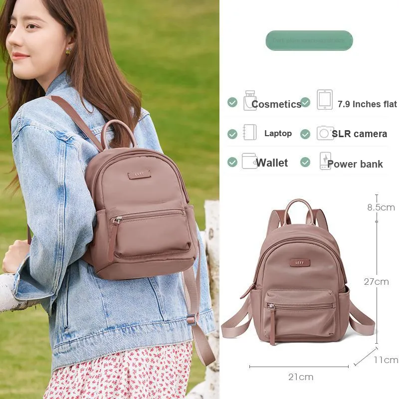 LEFF Water Repellent Fabric Backpack Women's Banxia Green/Classic Black/Dark Plum Sauce-12