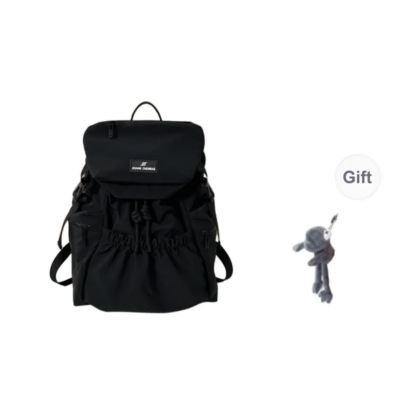 URBAN FOREST Nylon Backpack Unisex Ecru/Light Gray/Black/Orange Red/Khaki-8