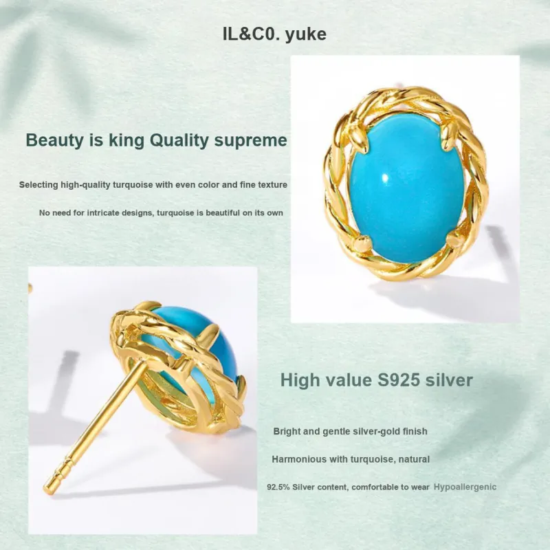 IL&CO. Turquoise Stud Earrings Women's-11