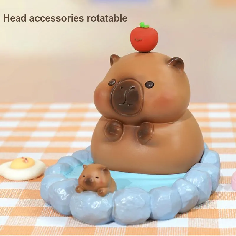 JOYAL Phone Stands Bubble Bath Kapibara Resin Ornament Cute Cartoon Lazy Person Desktop Streaming Tool Flat Swipe Drama-8