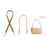 Coach Milk Tea 1.1cm Width Plain Weave Gold Buckle Underarm 65cm+Free Decorative Chain 40cm