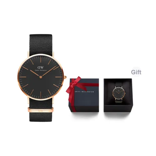 Daniel Wellington PETITE Collection Кварцевые часы механизм нержавеющая сталь ремешок из нейлона черный циферблат мужской