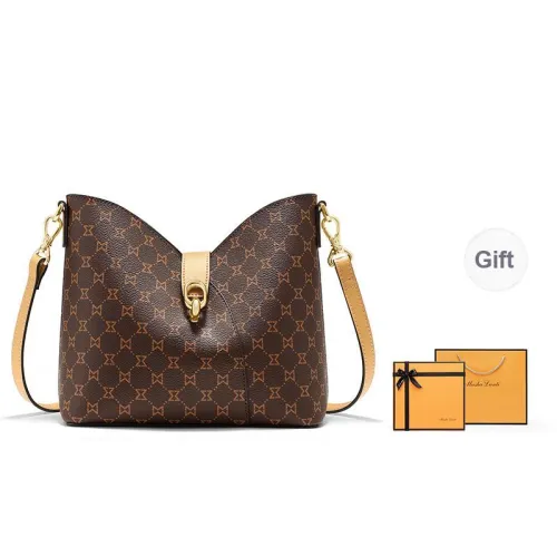 MashaLanti PVC And Synthetic Leather Shoulder Bag Crossbody Bag Regular Women's Dark Brown & Apricot
