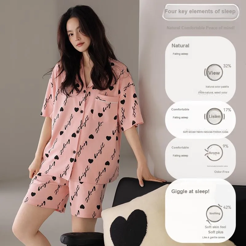 MIIOW Cool One Summer Series Pajama Set Women's Peach-1
