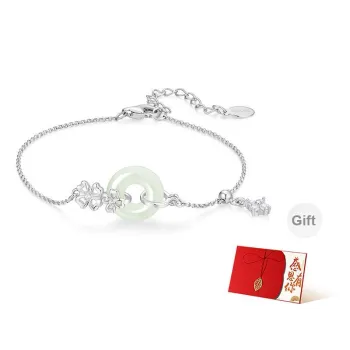 KADER Bracelets Pale Greenish-White Jade Women's