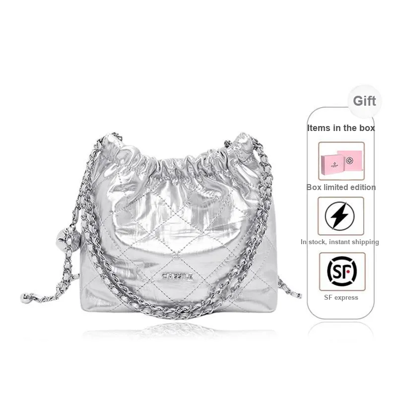 CASSILE Cow Leather Trash Bag Chain Shoulder Bag Crossbody Bag Women's Multicolor