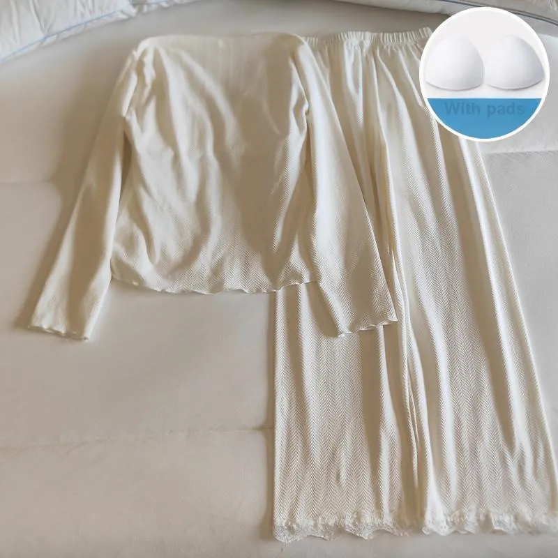 Sleeping Beauty Pajama Set Women's Milk White-5