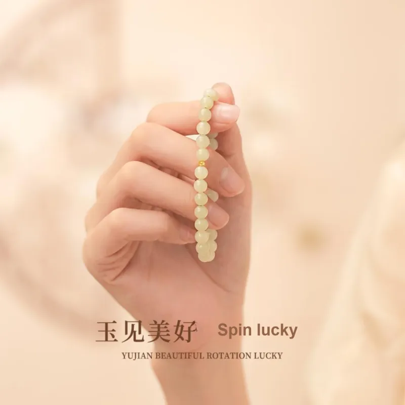 Olampe Hetian Jade Bracelets White Jade/Pale Greenish White Jade Women's-4