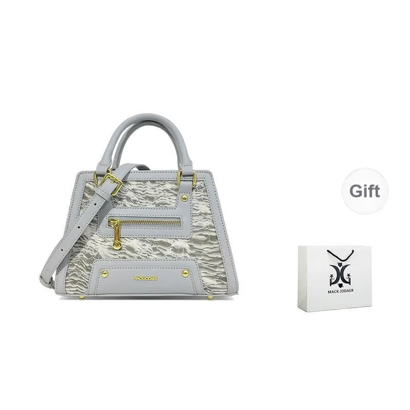 MACK JODAER Synthetic Leather Handbag Women's Light Gray Yarn-0
