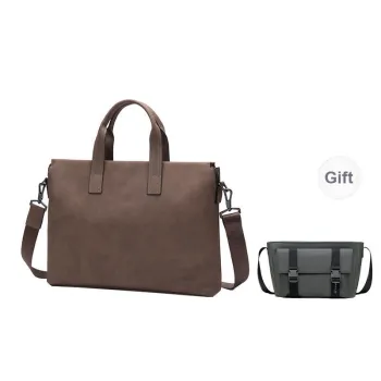 POLO Cow Leather Briefcases Large Size Men's Black Gray Color/Brown
