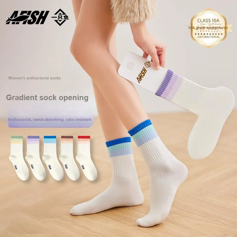 AFISH Mid Calf Socks Women's 5 Pack Shopping Bag-0