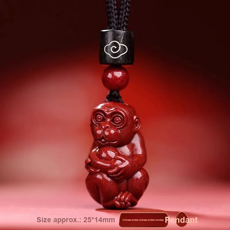 Dora Skewers Cinnabar Jade Pendants Unisex-3