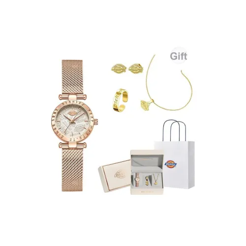 Dickies Radiance Collection Женские часы Кварцевый механизм Стальной ремешок Зеленый циферблат