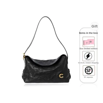 CASSILE Italy Version Imported Sheepskin Shoulder Bag Crossbody Bag Medium Size Women's Black
